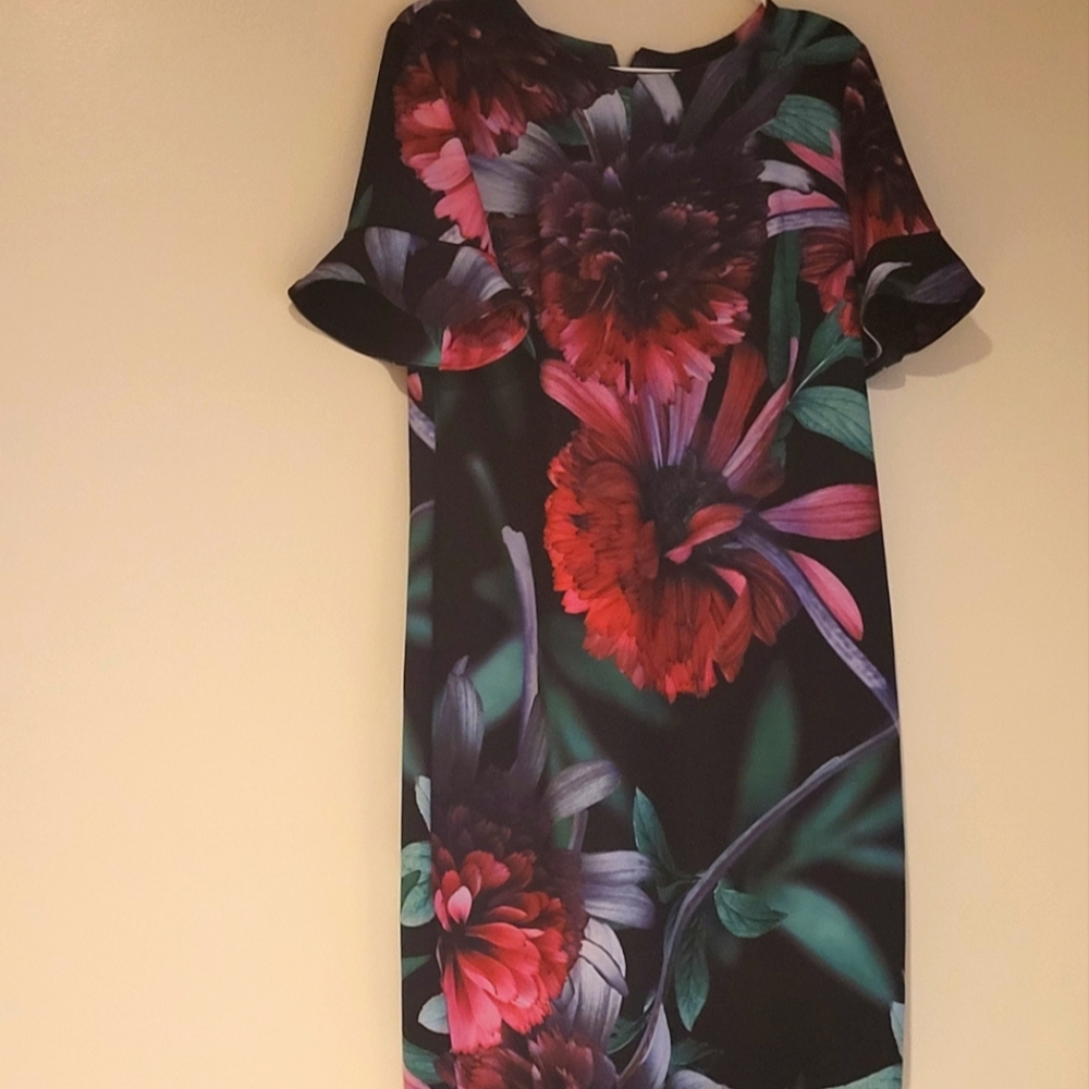 Calvin klein midi sz 14 flower dress